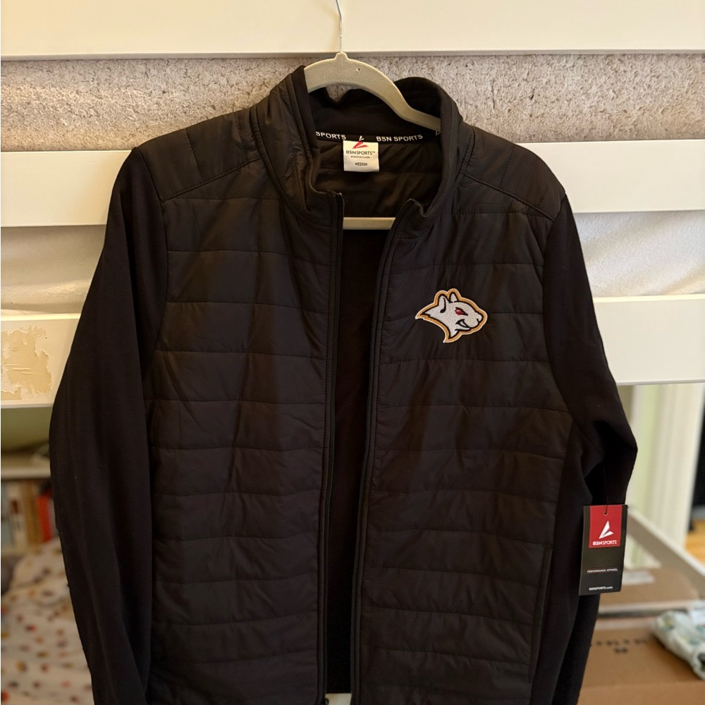 Black Oberlin Jacket with Embroidered Logo